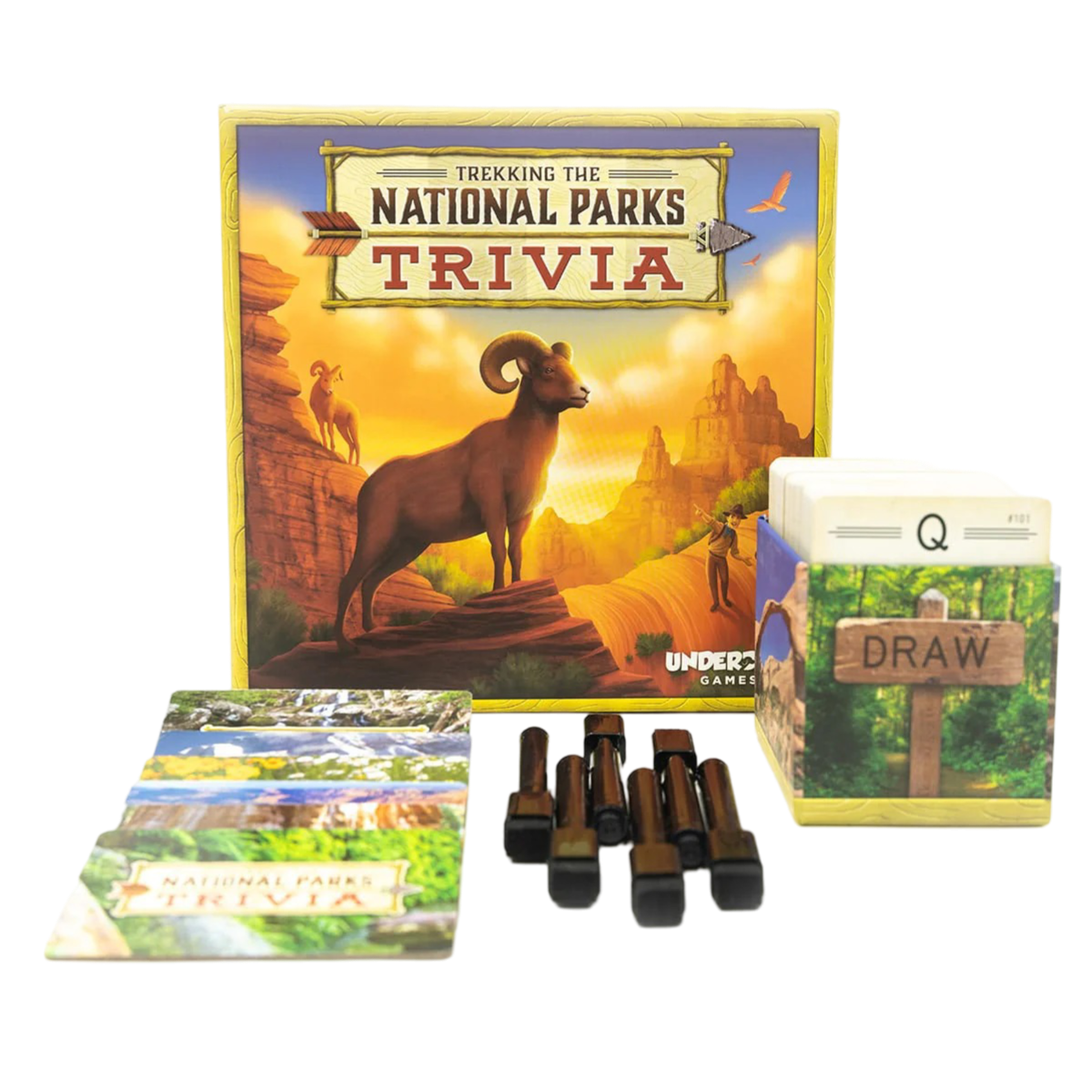 Water bottle with National Parks stickers, included stickers sheets, and interchangeable lids.