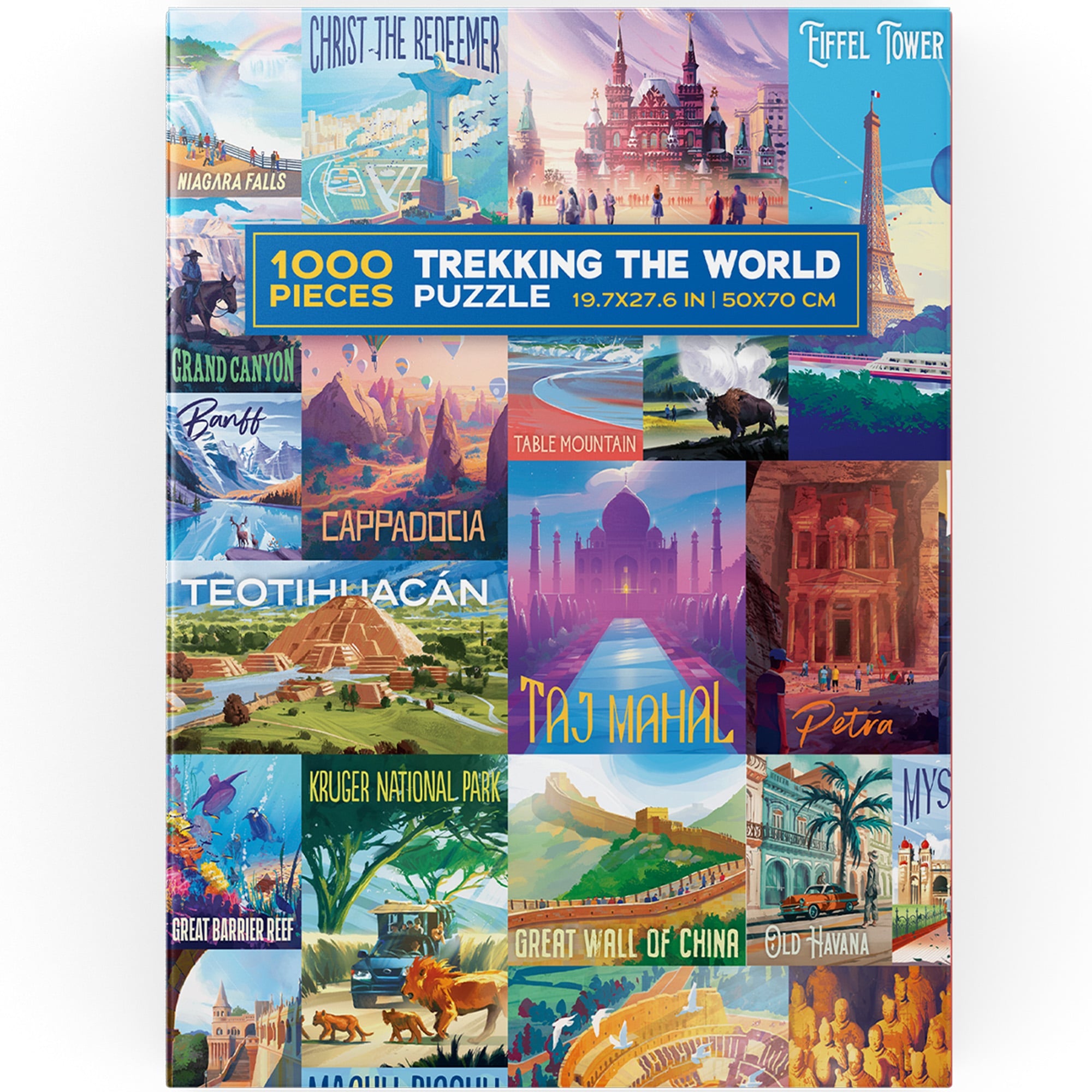 Box covers of 'Trekking the National Parks' board game and expansion.