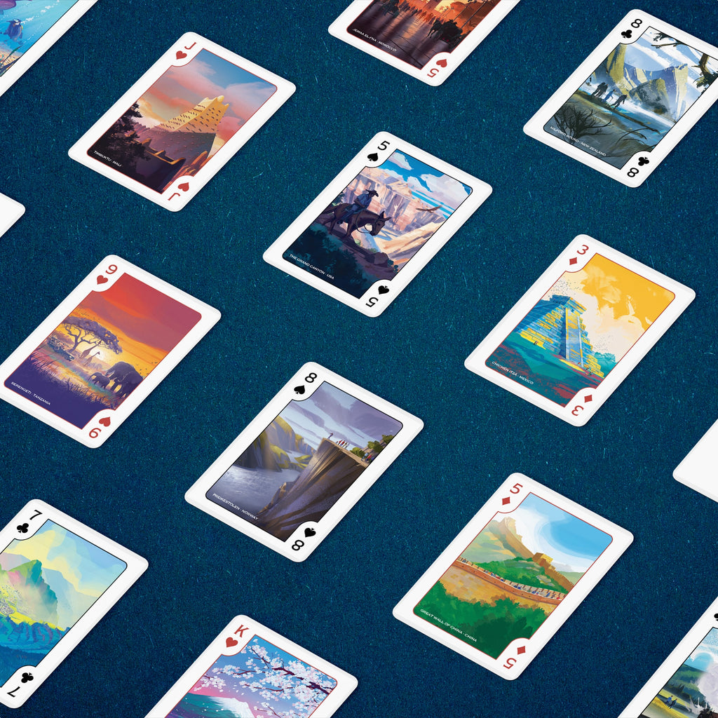Around The World Themed Playing Cards - 52 Pieces of Stunning Custom Art